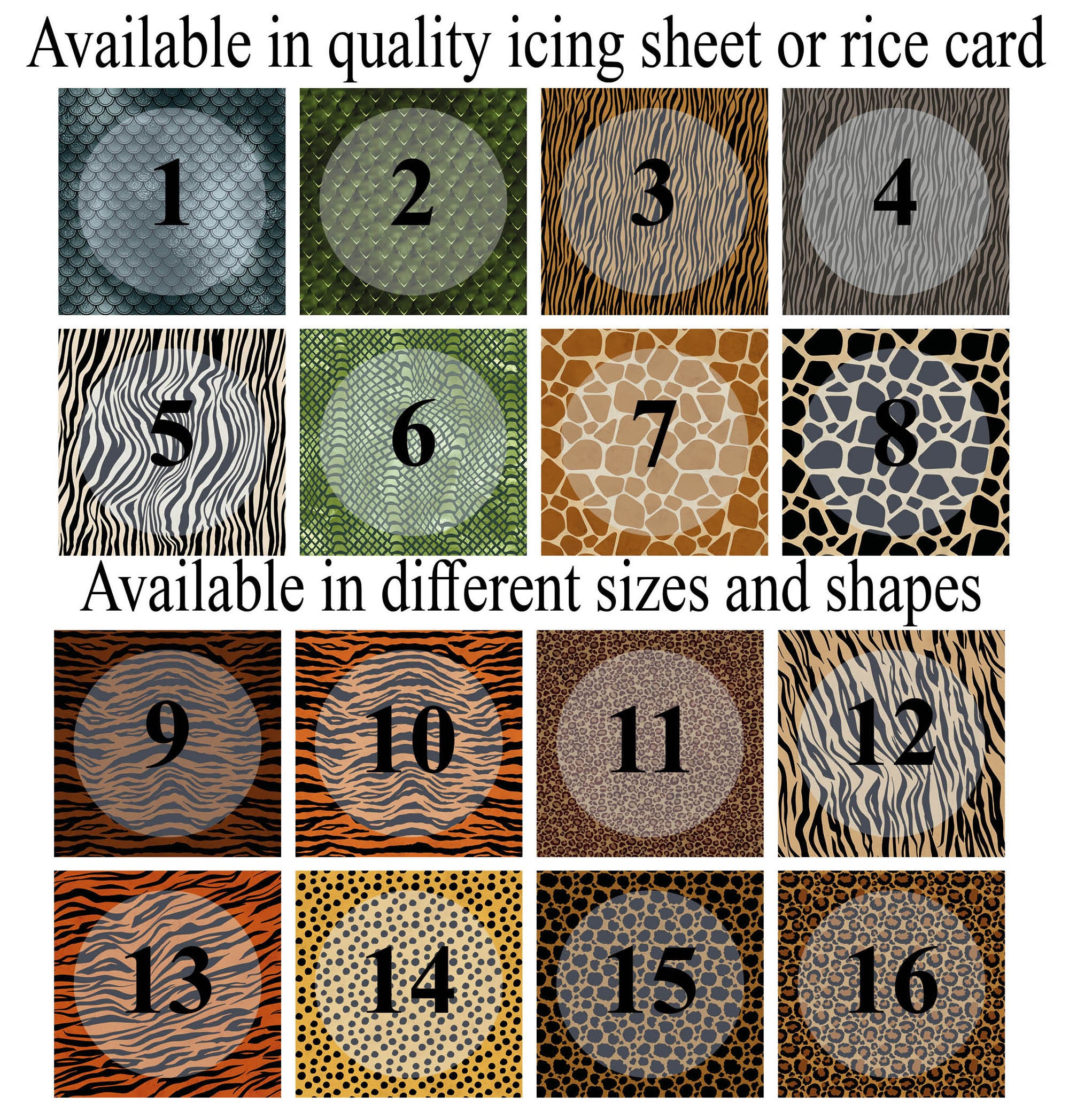 Edible Animal Print Patterns for Cake or Cupcakes in High Etsy