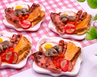 Polymer Clay English Breakfast Charm: Miniature Food Jewelry