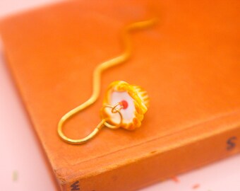 Food Bookmark Bakewell Tart Charm, Polymer Clay Bookmark, Miniature Food, Fake food, Kawaii, Clay art, British food