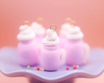 Food Jewelry Miniature Strawberry Milkshake Charm, Miniature food jewellery, Polymer clay Necklace, Fake Food, Miniature art