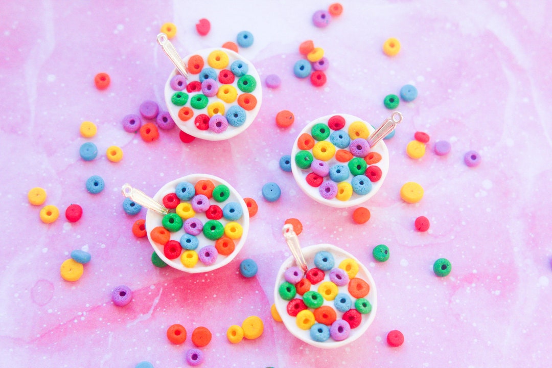 Food Jewelry Fruit Hoops Cereal Necklace Charm, Miniature Food, Polymer ...