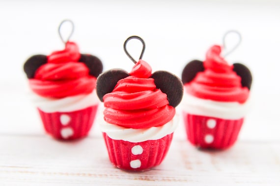 Food Jewelry Christmas Santa Mouse Cupcake Charm