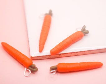 Handmade Carrot Charm, Miniature food, Foodie gift, Carrot lover gift, Veggie necklace