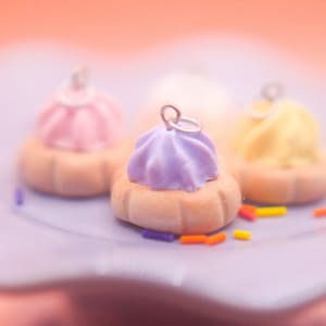 Iced Gem Biscuit Charm, Fake Food, Polymer Clay Jewllery, Kawaii Necklace, Miniature Food