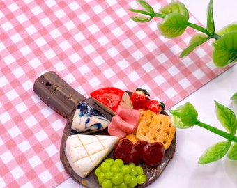 Food Jewelry Charcuterie Cheese Board Charm, Cheese lover gift, Polymer clay jewellery, Cheese jewellery