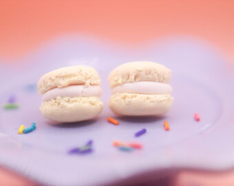 Food Jewelry Yellow Macaron Stud Earrings