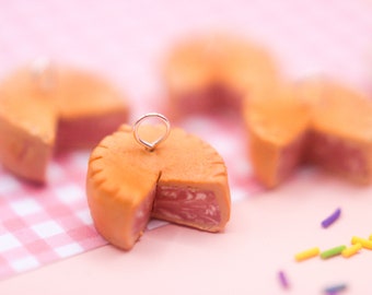 Handmade Pork Pie Charm, Polymer clay food, Miniature food charm, Fake food, Quirky gift, OOAK present