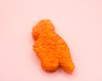 Dino Nugget Charm: Polymer Clay Miniature Food Necklace