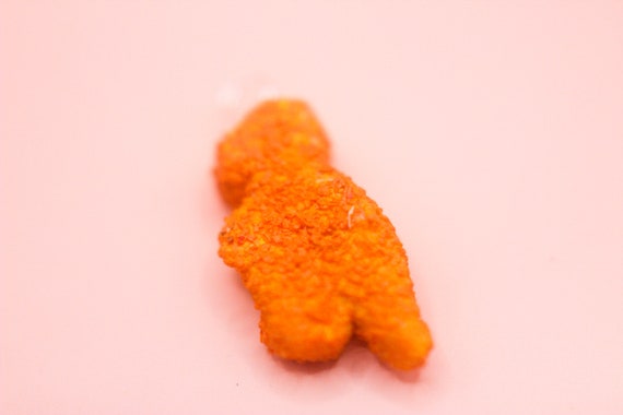 Dino Nugget Charm, Polymer clay food, Miniature food jewellery, Cute necklace, Dinosaur, Retro food, 90s Nostalgia