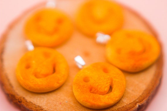 Handmade Polymer Clay Potato Smiley Face Charm: Food Jewelry