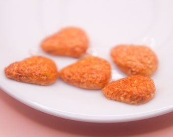 Polymer Clay Chicken Nugget Charm, Miniature Food Jewelry