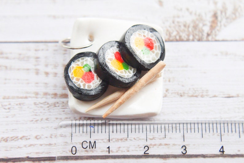 Handmade Sushi Rolls On A Plate Charm