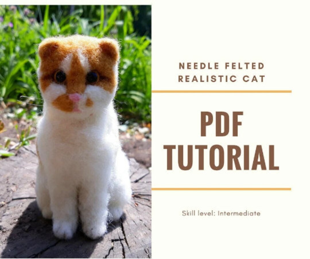 Tierd Cat.pdf Instant Download Needle Felted Book Pdf Felt Realistic Cat Pattern for ...
