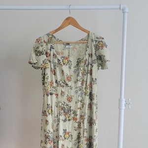 Vintage California Threads Linen Maxi Floral Dress/100% Linen/Made in USA