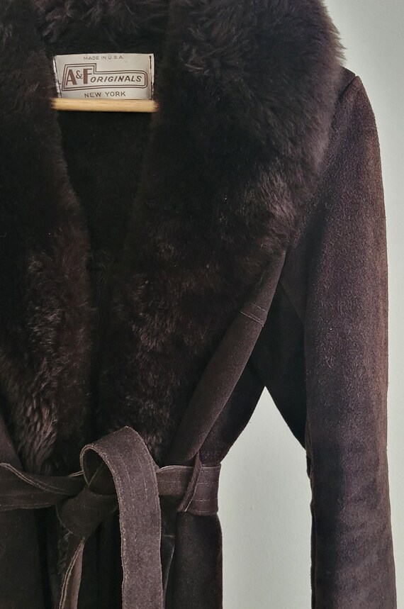 Dark Brown Suede Sherpa Lined Pennylane Jacket - image 4