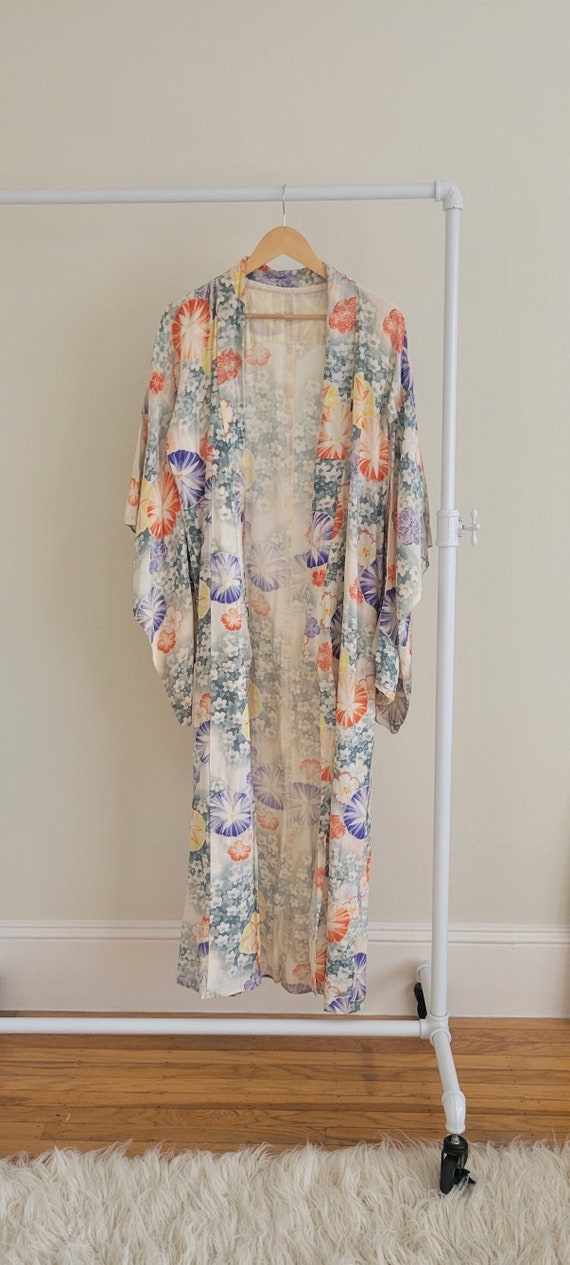 Vintage Floral Semi Sheer Kimono