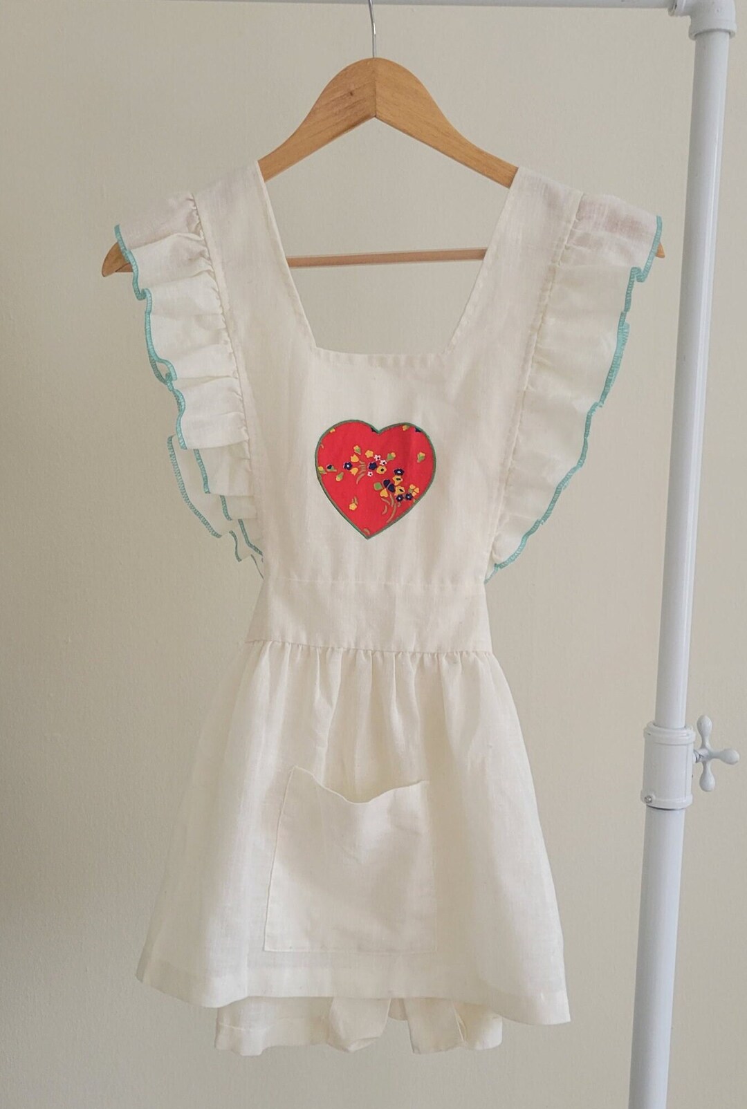 70s Handmade Ruffled Apron Tank Etsy
