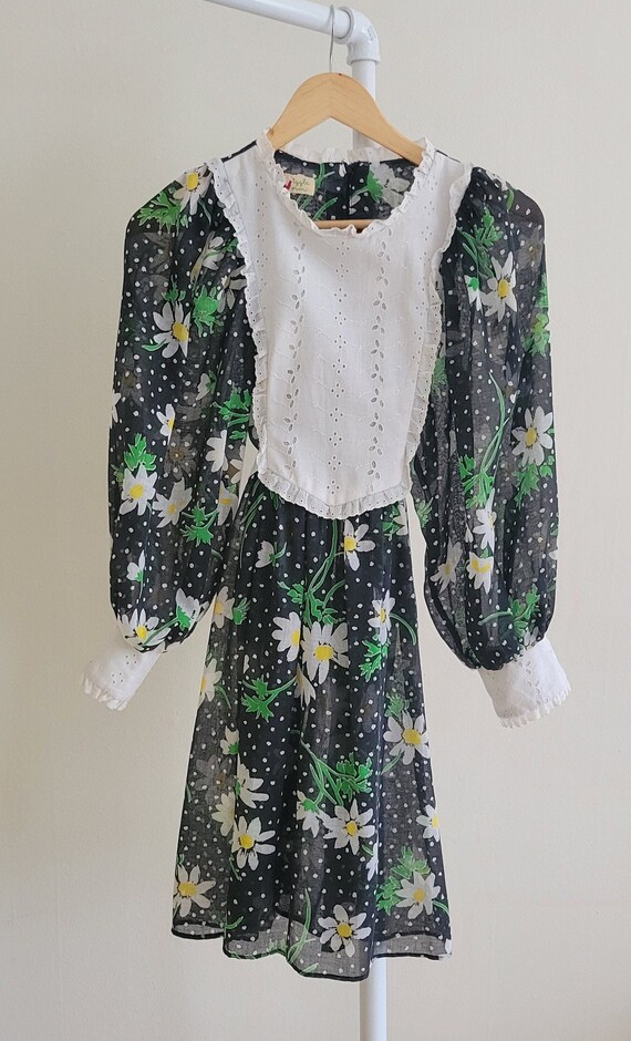 70s Daisy Eyelet Semisheer MiniDress Gem