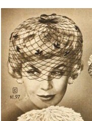 Vintage 1950s Brown Velvet Bow Fascinator Veil - Etsy display picture 3