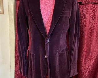 Burgundy Purple Velvet Blazer - Elegant Statement Piece