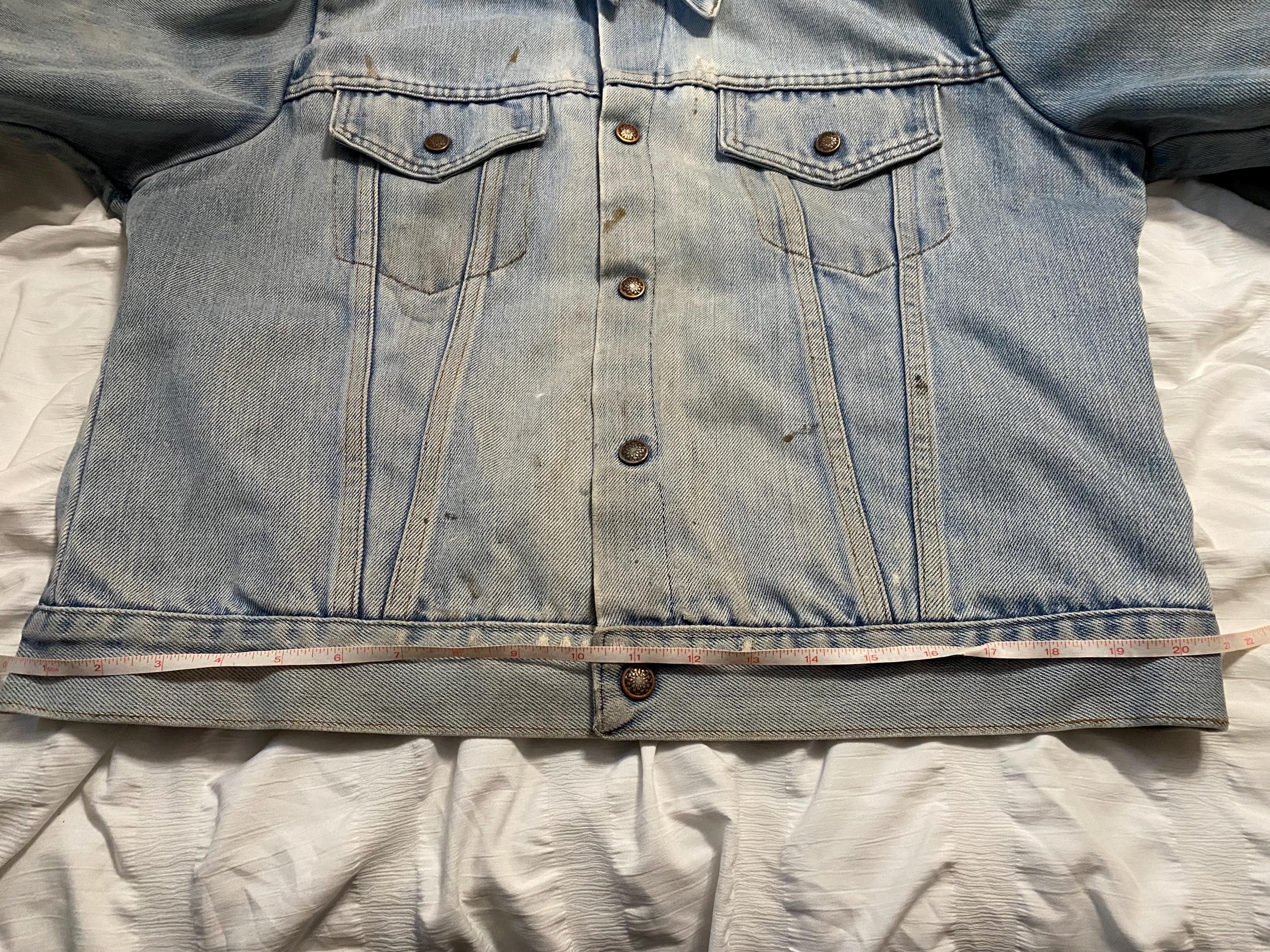 ダメージ加工デニムジャケット：レッドキルティング裏地、2XL - Etsy 日本