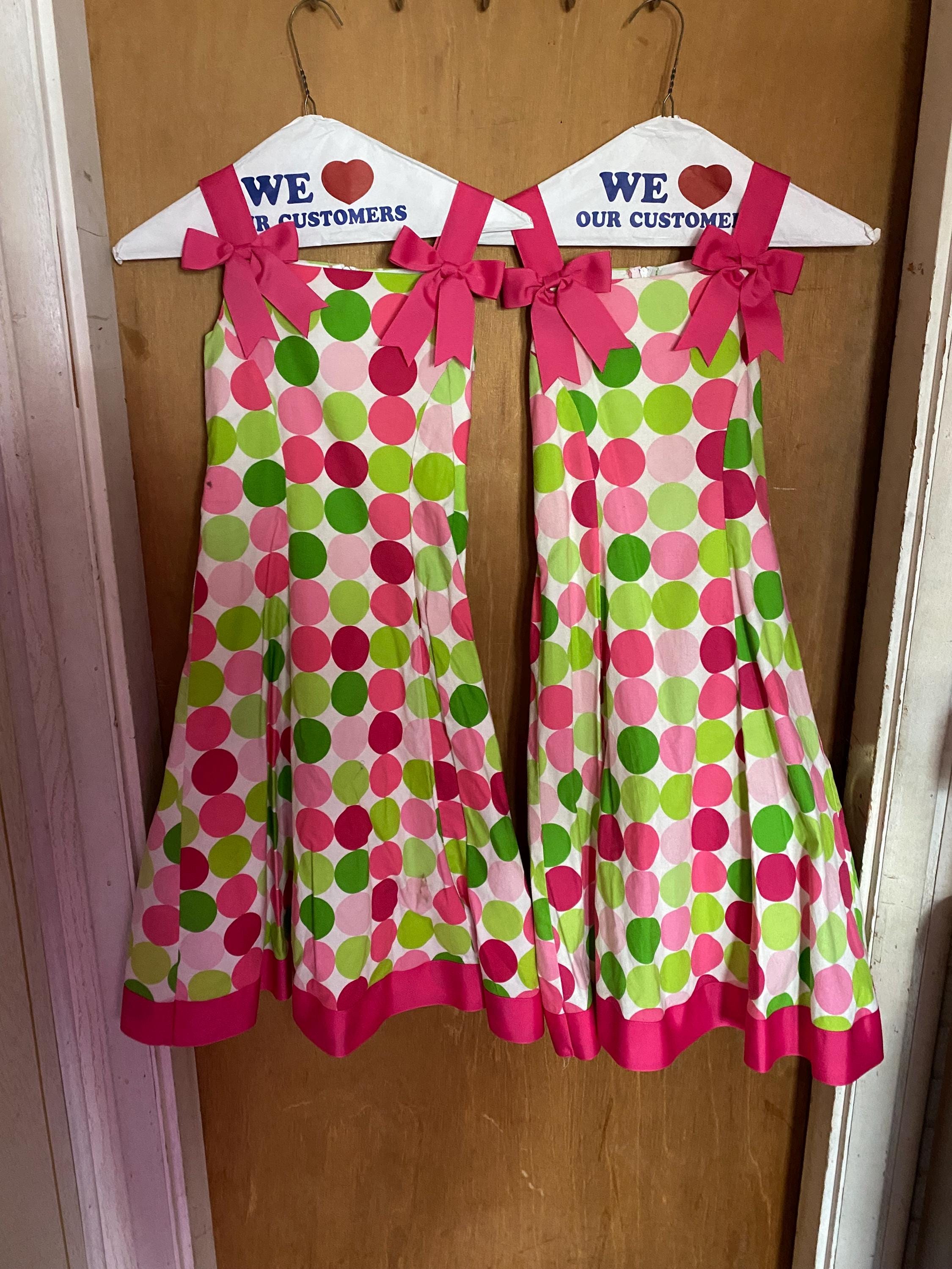 pink and green polka dot dress PRE-ORDER Pretty in Polka Dots Pink and Green Low Back Maxi Dress with Pockets in S-3X Ships 8/15 1X