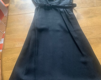 New Years Original Franklin Vintage 1950's Black Dress Shawl Collar Velvet and Rhinestones
