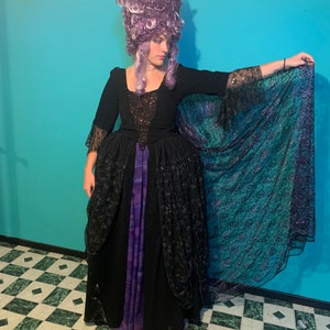 purple 1800s dress Victorian Edwardian Gothic Vintage Purple Bustle Gown Vintage Riding Habit Dress Theater Clothing (Size: XXL)