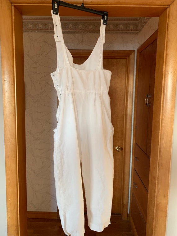 1980’s Vintage Overalls Romper Capri White SO CUT… - image 10