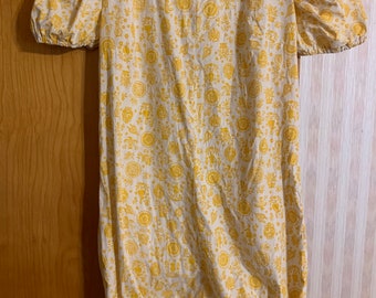 SALE!  Vintage Children's Romper Handmade Yellow Print Cotton Really Cute!