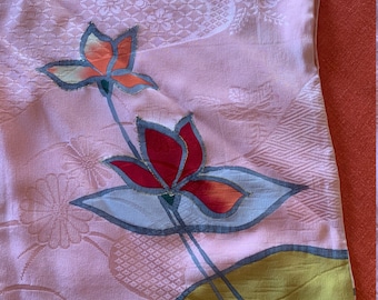 Kimono Sale This Week  10 Dollars Off! Vintage Pink Silk Kimono