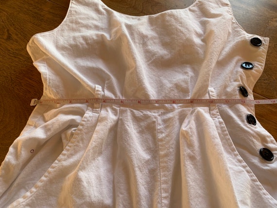 1980’s Vintage Overalls Romper Capri White SO CUT… - image 9