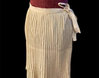 1970s Handmade Pleated Skirt, Tie Waist