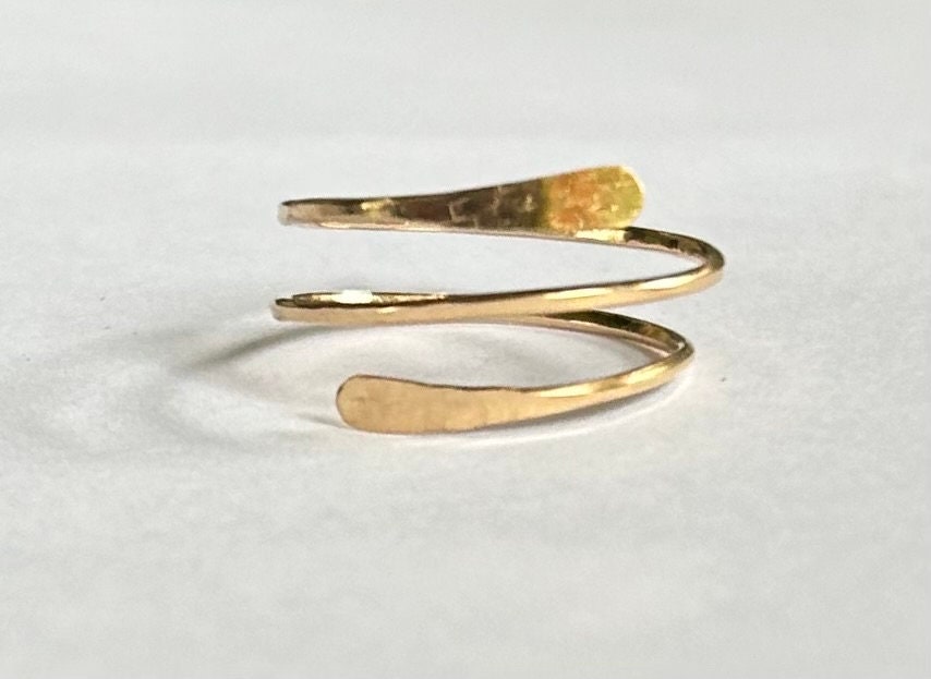14k gold ring, gold wrap ring, gold jewelry, gold adjustable ring, hammered gold ring, gold filled ring