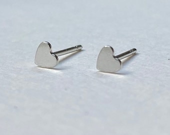 Sterling silver earrings, stud earrings, sterling silver stud earrings, heart earrings, sterling silver heart earrings, cartilage earrings