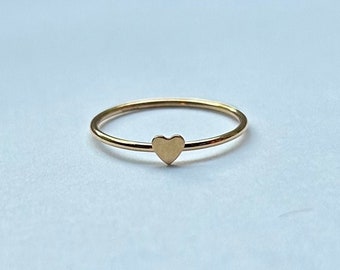 Gold ring, heart ring, dainty gold ring, love ring