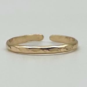 Hammered 14K Gold Filled Toe Ring, Adjustable Midi Ring