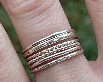 Sterling silver stacking rings, dainty sterling rings, thin silver rings, minimalist jewelry, stackable rings, sterling silver rings