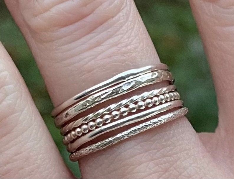 Sterling silver stacking rings, dainty sterling rings, thin silver rings, minimalist jewelry, stackable rings, sterling silver rings image 1