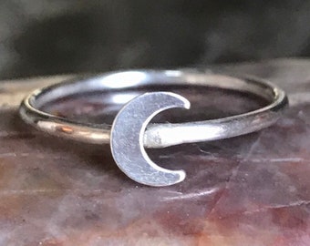 Moon ring • Sterling Silver Moon Ring • Cresent Moon Ring • Tiny Moon Ring • Minimalist Ring