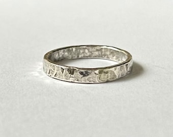 Sterling silver ring, sterling silver band, hammered ring, wedding band, sterling silver jewelry