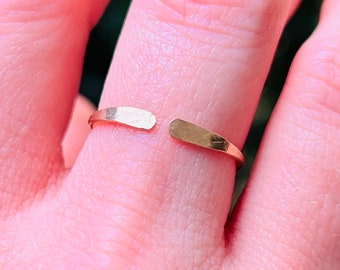 14k gold ring, gold ring, gold jewelry, gold adjustable ring, hammered gold ring