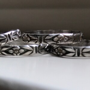 Floral Pattern Sterling Ring, Sterling Band, Flower Band, Sterling ...