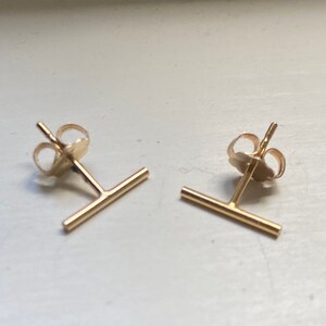 Gold earrings, gold stud earrings, bar post earrings, small earrings, dainty earrings, cartilage earrings