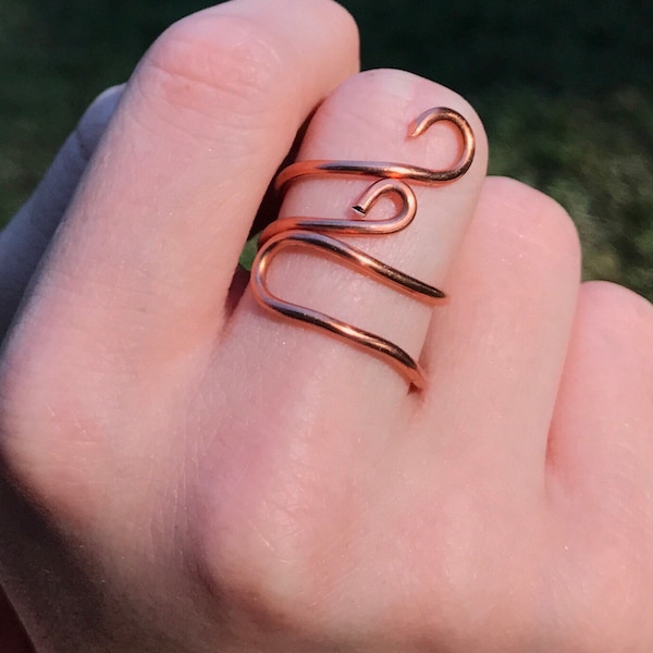 Copper ring, wrap ring, boho ring, Arthritis ring