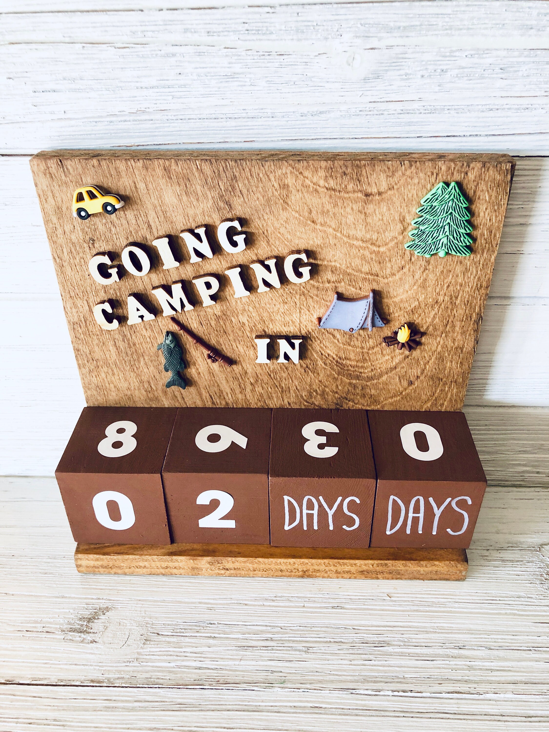 Camping Countdown Calendar Family Gift Wood Calendar - Etsy