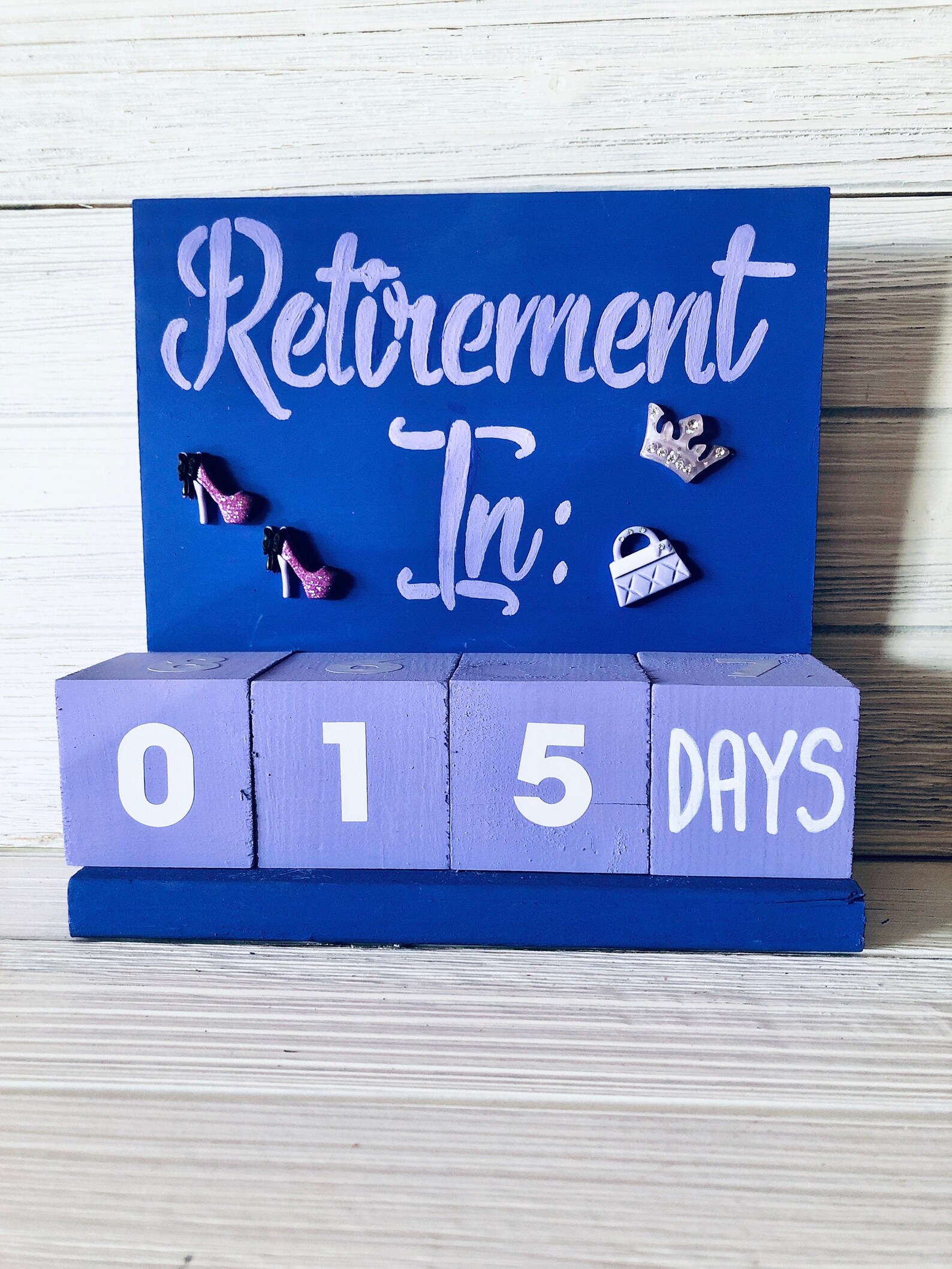 Retirement Countdown Calendar Bling Style Etsy