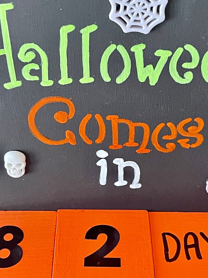 Spooky Halloween Countdown Calendar Spooky Decor Wood Etsy