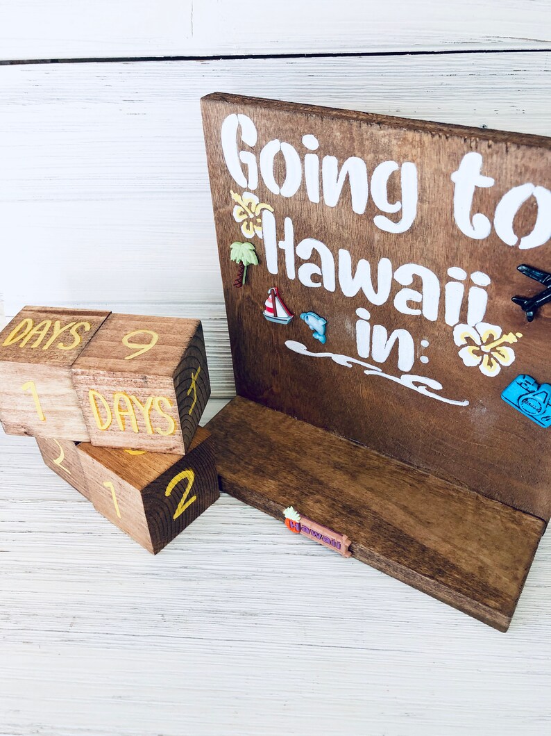 Hawaiian Vacation Countdown Calendar Vacation Destination Etsy
