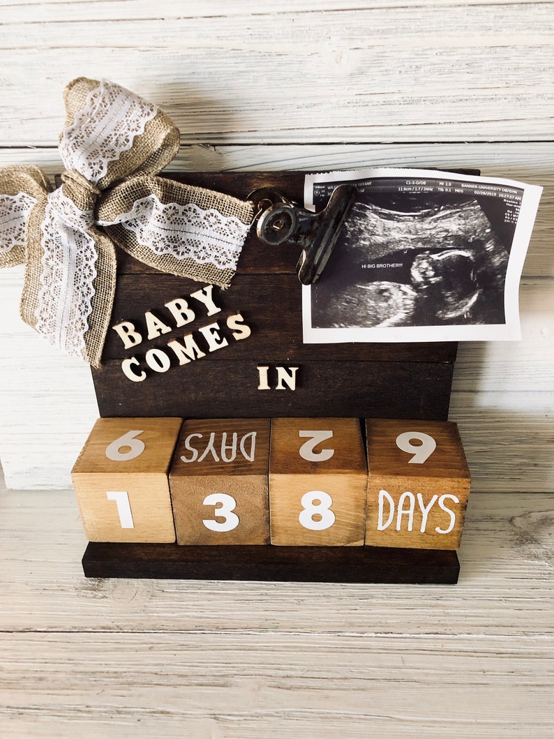 Baby Countdown Calendar Pregnancy Countdown Gift For Etsy